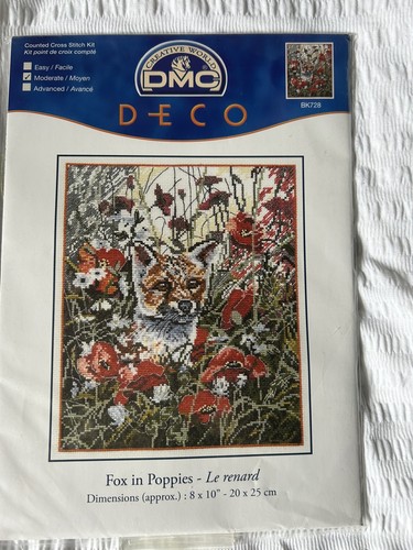 Dmc deco fox - fox, poppies