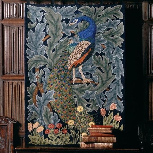 Peacock tapestry bird cross - peacock,