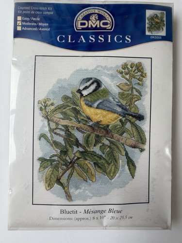 Kit punto croce - dmc, bluetit